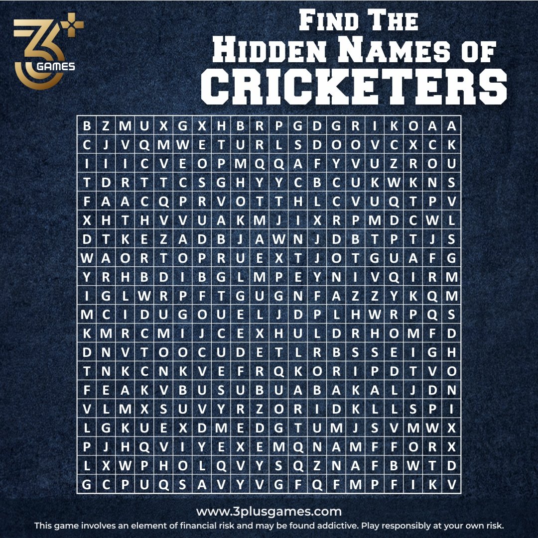 3plusGames's tweet photo. Let's Have Some Fun...
Find the hidden names and comment your answers down👇

#puzzle #cricketers #names #fun #CommentsFirst #3plusgames https://t.co/Vi0wu7JAu5