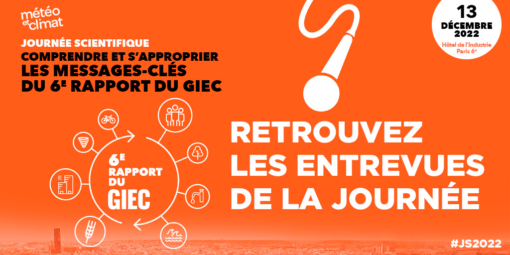 MeteoClimat's tweet image. 🔙📽️#JS2022 Retrouvez les entrevues de nos #intervenants #partenaires et #participants réalisées au cours de notre Journée Scientifique "Comprendre et s'approprier les messages-clés du 6e rapport du #GIEC" ▶️t.ly/_fXiB