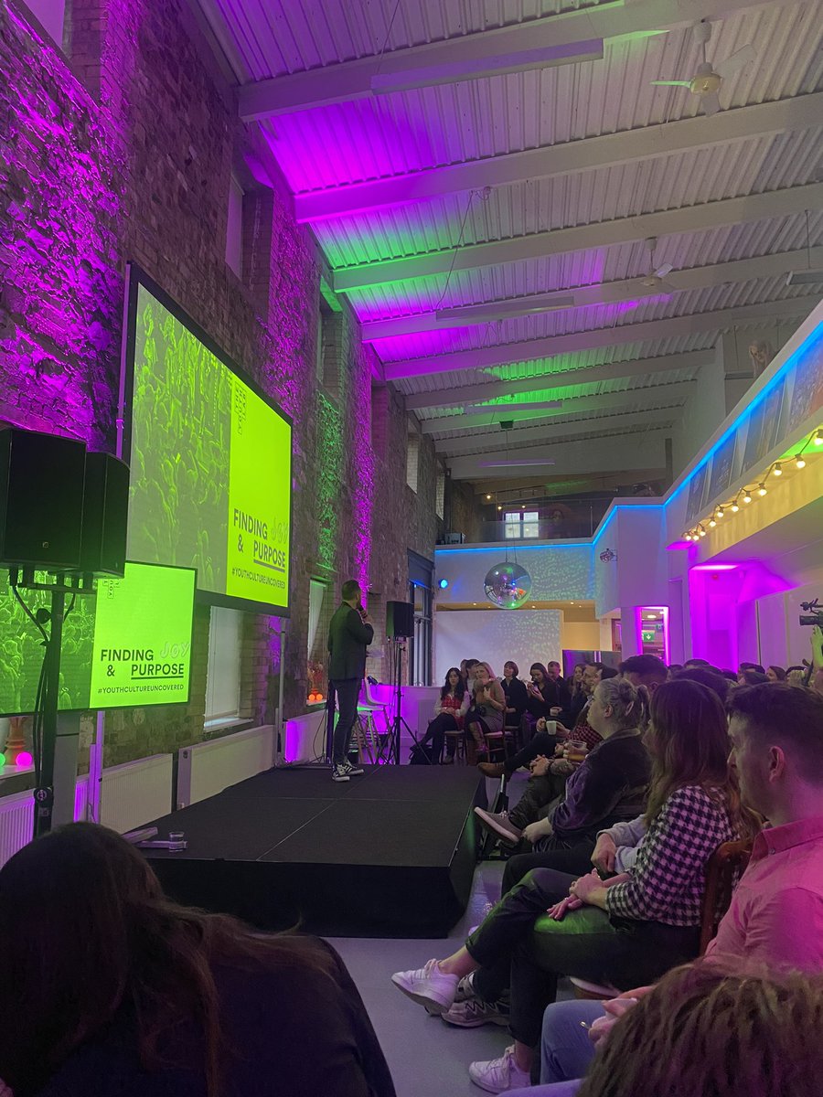 La_Wall's tweet photo. “What’s it like to be young today?”
 
Full house for the 6th annual @ThinkhouseIE #YouthCultureUncovered event this morning. https://t.co/r0GpPTuzrm