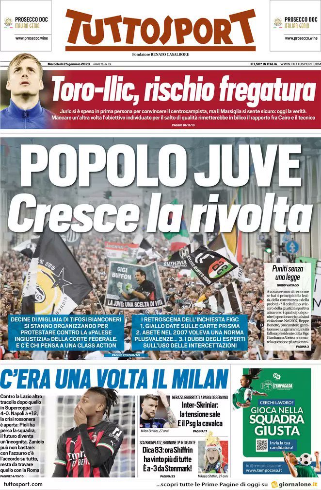 #Tuttosport...tutto il resto è da Disdetta...!!!
#DisdettaDaznSky #disdettatimvision #DisdettaSky #DisdettaDazn #BloccaLaGazzetta #BloccaIlCorriere #BloccaGliAntiJuventus