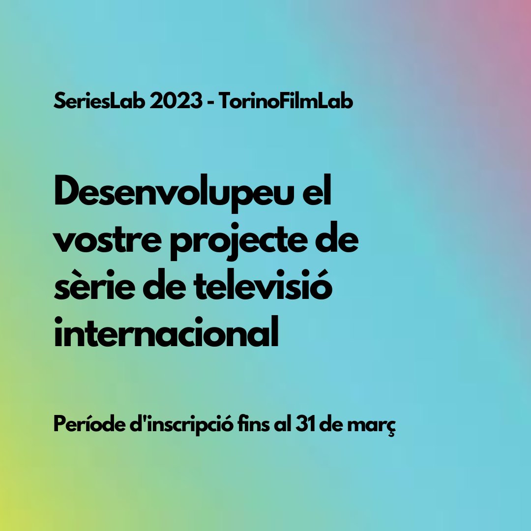 pacproductors's tweet photo. 🔴 Inscripcions obertes pel #SeriesLab 2023! 🔴
@TorinoFilmLab ha obert la convocatòria del seu programa anual destinat a desenvolupar projectes de sèries de televisió internacionals innovadors 📺
👉 Amb el suport d' @ECDMEDIACat
➕INFO
https://t.co/03xRBowb8l https://t.co/WVEnUy0TJ7