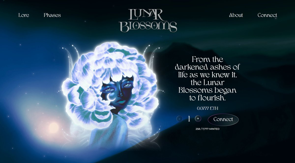 0xLunarBlossoms's tweet photo. Have you minted your Lunar Blossom yet?🌛

We're a PFP project by @ilovesunriseart - where @Swopes &amp; @LaurenDorman created ENTIRE CURRICULUMS for artists &amp; devs to create their own PFP collections!

By supporting, you're helping fund education for underserved creatives in Web3 🌐 https://t.co/bx6YJLvTSi