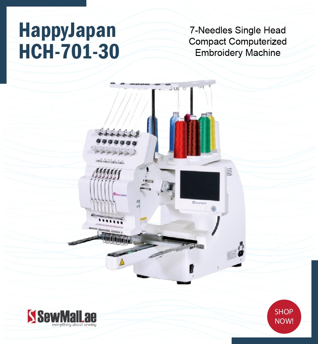 SewMallUAE's tweet image. ✅ #happyjapan HCH-701-30
👉 7-Needles Single Head Compact Computerized Embroidery Machine
🛒 bit.ly/3R8iFZS
🔥💥Discounted Prices on all products!
#sewingmachines #embroiderymachines #embroiderysoftware #sewmall #dubai2023 #diyhome #b2bsales #B2C #dxbfashion