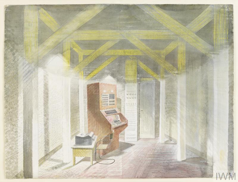 The Teleprinter, Eric Ravilious, 1941. The original artwork is in the collection of @I_W_M. #WW2