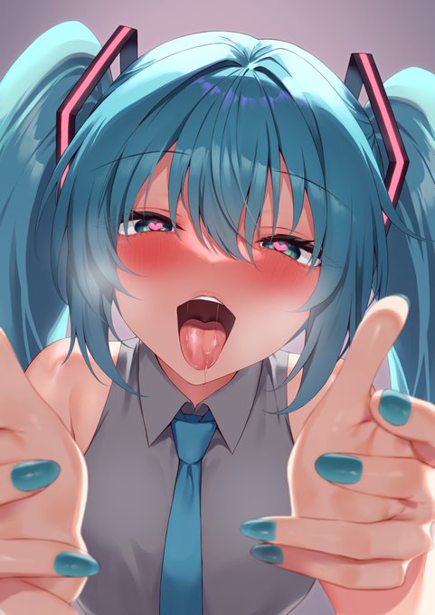 ミクさん急接近絵をかきました 