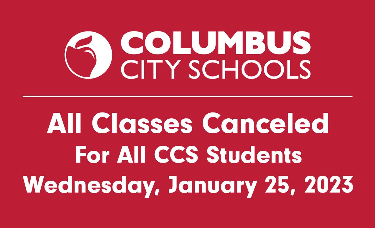 Due to the inclement weather, I have decided to cancel all <a href="/ColsCitySchools/">Columbus City Schools</a> classes and extracurricular activities today, Wednesday, January 25. Stay safe and warm today!