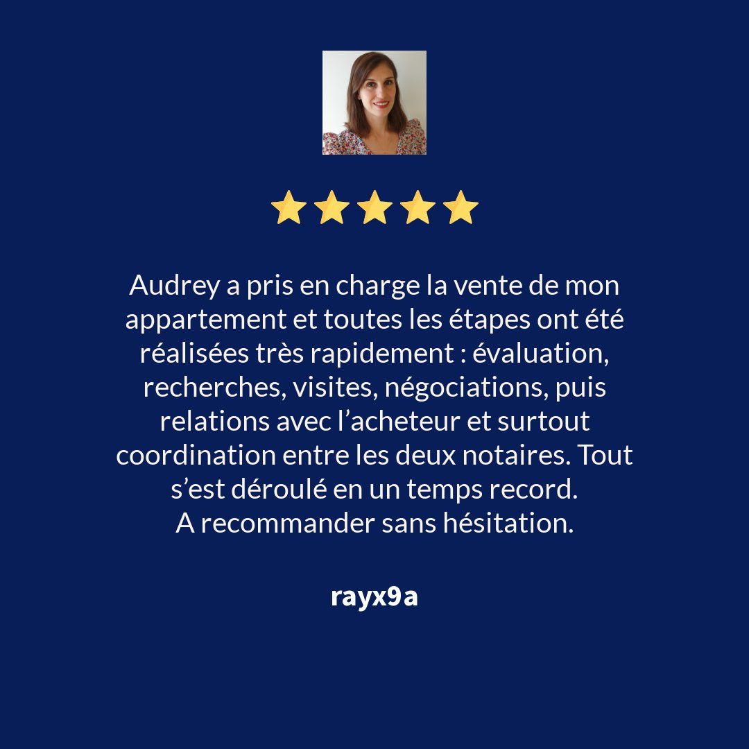 AudreySALAImmo's tweet image. Parce que c’est vous qui parlez le mieux de mes services, nous avons décidé de vous consacrer cette rubrique ! Merci Raymond A. de ce partage d'expérience 📝 Audrey SALA IAD
#immibilier #nice #vendre #acheter #notaires #appartement #marchanddebiens