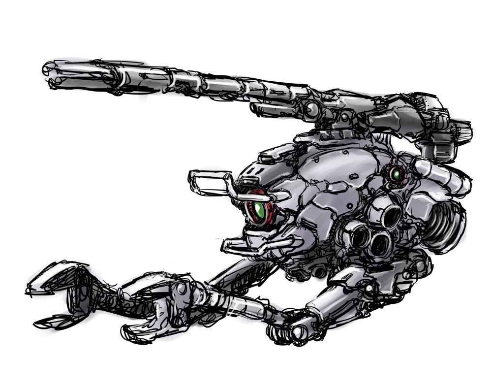 robot no humans mecha solo weapon white background gun  illustration images
