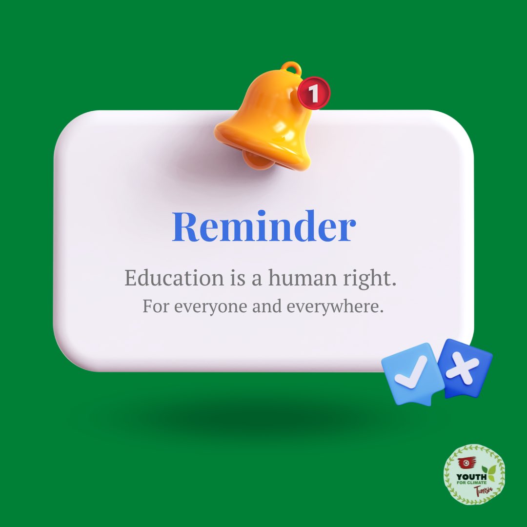 Education is not a privilege. It is a fundamental RIGHT. 

#climateeducationintunisia