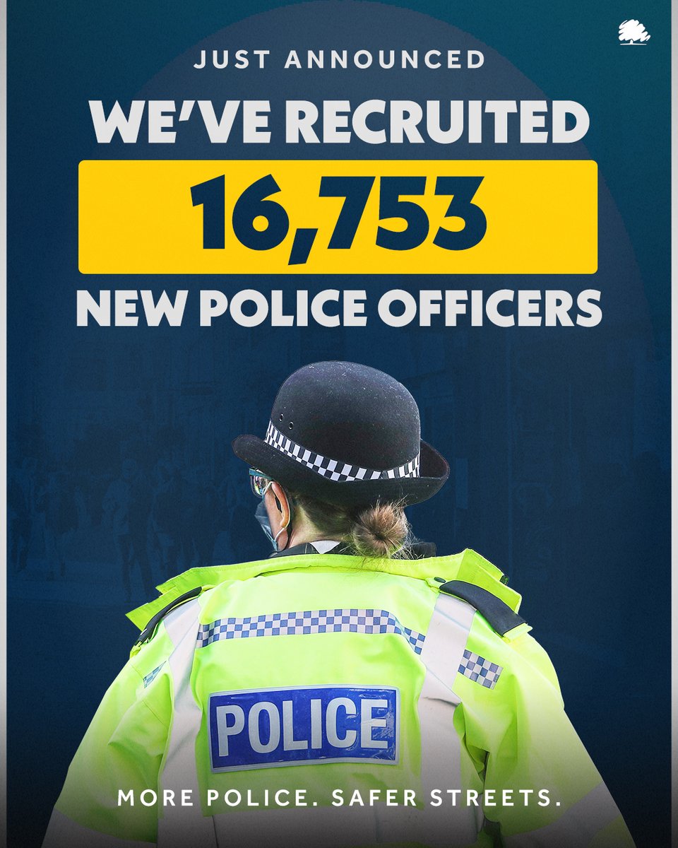 NEW FIGURES: We're delivering on our commitment to recruit 20,000 new police officers 📈
