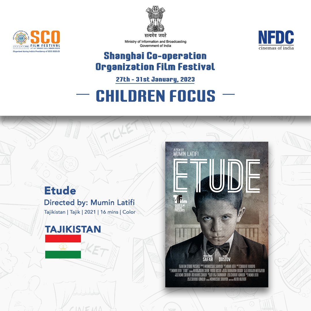 nfdcindia's tweet photo. Seven "Children Focus" Films to be screened during SCO Film Festival.
06. Etude | Tajikistan
*The films to be screened will be dubbed / subtitled in English for the benefit of the audience.
Register at https://t.co/apMxKmKsoF
#SCOFilmFestival #childrenfocus https://t.co/8eWS3P4IRA