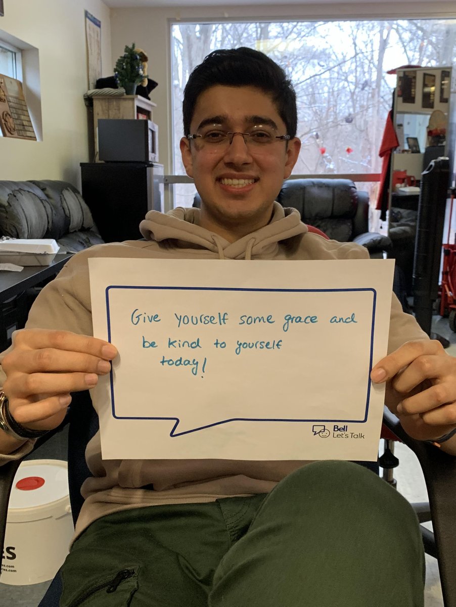 UTM_ECSpeRT's tweet photo. My message is personal on how people including myself never give themselves a break but take the weight of the world on their shoulders. It is important to remember to breathe and relax from time to time.  
- Abhishek Chopra
#BellLetsTalk   #endthestigma   #sja https://t.co/qgjTiSXq8B