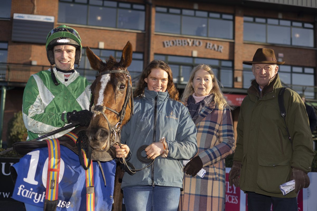 Fairyhouse's tweet photo. 🐎 Result of the fourth race 🐎 

14.55 The @hay_campaign Maiden Hurdle  

🥇 Hauturiere 11/10
🥈 Emily Roebling 7/2
🥉 Crumb Of Comfort 7/1

⭐️A Double Win for @WillieMullinsNH and @dan2231 https://t.co/CjMv7VuA3t