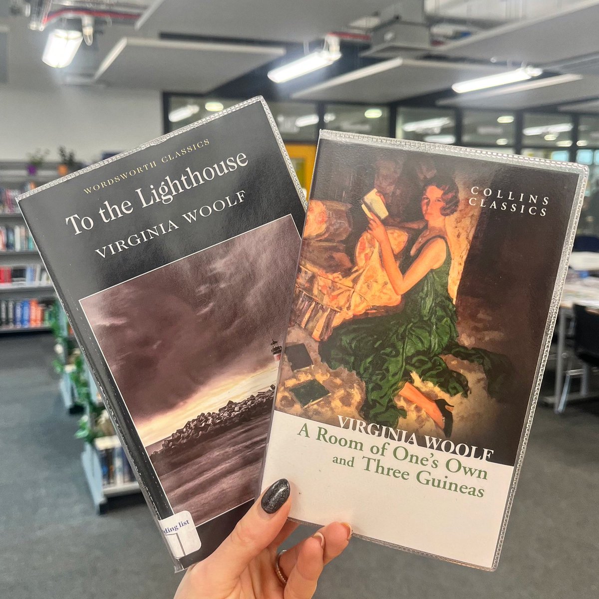 abbeygatelrc's tweet photo. Did you know Virginia Woolf was born on this day 1882. Why not borrow one of her famous books from the LRC to celebrate 

#virginiawoolf #authorsbirthday #botd #tothelighthouse #aroomofonesown #threeguineas #classicnovels #wordsworthclassics #collinsclassics @AbbeygateSFC https://t.co/Bv2ZMDLCUn