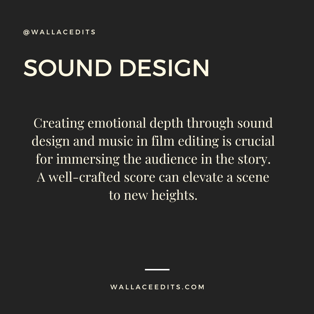 WallaceEdits's tweet photo. Creating emotional depth through sound design and music in film editing is crucial for immersing the audience in the story. A well-crafted score can elevate a scene to new heights. #postproduction #sounddesign #filmediting #videoediting #filmmaking #wallaceedits #film #editior https://t.co/h4SNq7N3ob