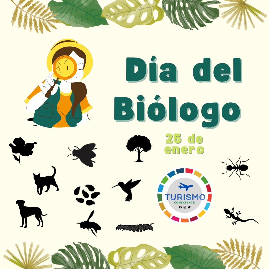 25 de enero - Día Mundial del Biólogo 🐒🐬🌳🐣🐟🕷️🌲🐸🦚🍄