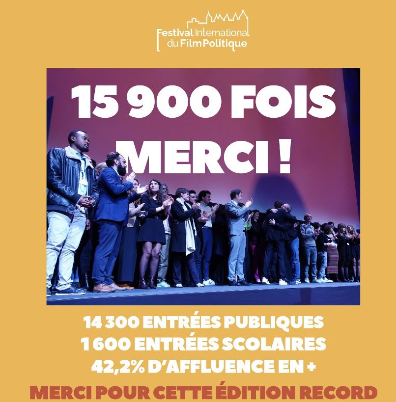 SionJerome's tweet photo. 🎬 Soutenu par la région @Occitanie
Le #FIFP Festival international du film politique de #carcassonne a vu passer 15900 spectateurs de tout âge
1record incroyable, fruit du travail acharné de son équipe,jeune & dynamique
Bravo à eux!!! 🎥
L’Agence @Occitanie_films était présente https://t.co/TjQOnqnvN2