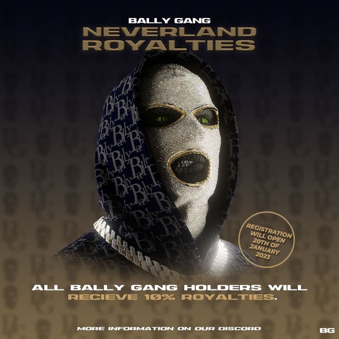 BALLY GANG - MINTING NOW🥷 (@ballygangnft) on Twitter photo BALLY GANG NFT holders are set to receive royalties through <a href="/Neverlandmovie_/">Neverland The Movie</a> 🔥🔥 Check out our discord for more information and registration discord.gg/ballygang #NFT #NFTCommunity #australiannft #Crypto #Ethereum #Metaverse #NFTs #australia BALLY GANG NFT holders are set to receive royalties through <a href="/Neverlandmovie_/">Neverland The Movie</a> 🔥🔥 Check out our discord for more information and registration discord.gg/ballygang #NFT #NFTCommunity #australiannft #Crypto #Ethereum #Metaverse #NFTs #australia