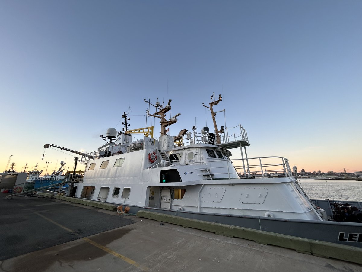 LeewayMarine's tweet photo. Such a beautiful winter morning in Dartmouth, as we prepare for a multibeam patch test with our partner @iictechnologies. 

Today is the first day #LeeWayOdyssey heads to sea with an updated livery, showcasing our new logo. https://t.co/OBELCSLBfZ