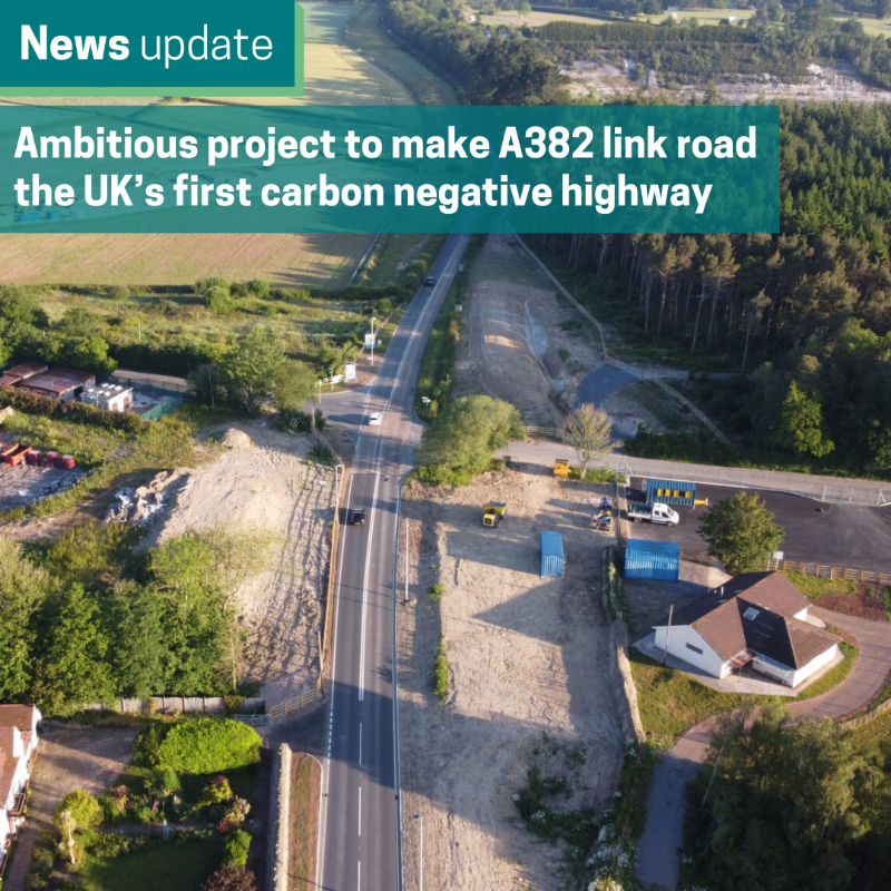 DevonCC's tweet photo. 👀 Proposals for the A382 link road development near Newton Abbot to become the UK’s first “carbon negative” highway received Government support!

@Transportgovuk | @ADEPTLiveLabs