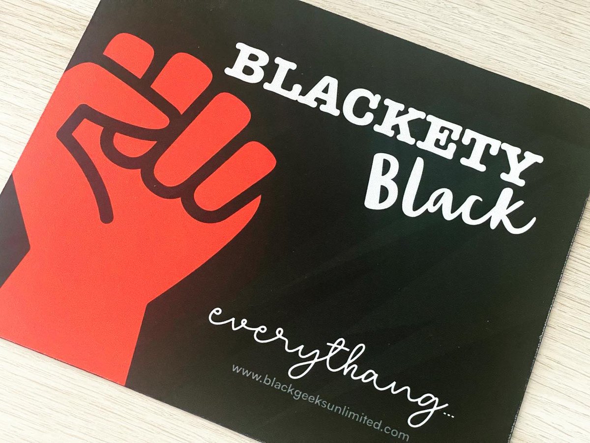 BguBrand's tweet photo. Exclusive Blackety Black Everythang mousepads are in stock! Visit is at https://t.co/d6hnjX5xQv to see this and other Black History Month merchandise! ♥️🖤 #BlackTechTwitter #blackintech https://t.co/3x4SdOUnPu