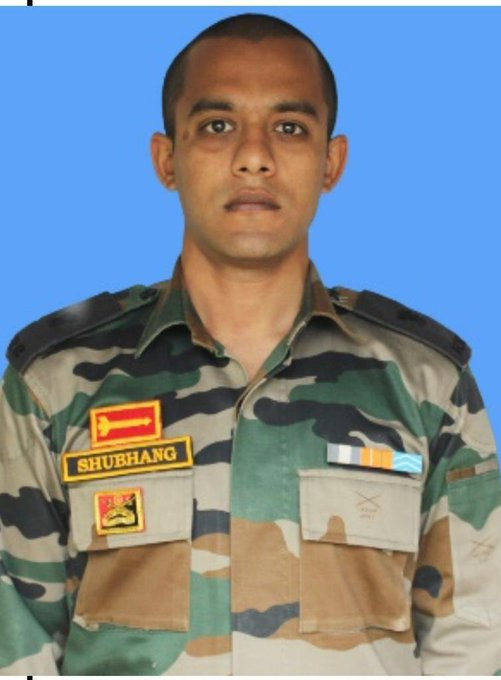 DDNewslive's tweet photo. Major Shubhang of the Dogra Regiment awarded the second highest peacetime gallantry medal Kirti Chakra for his gallant role in an operation in Budgam, Jammu-Kashmir where he killed a terrorist and safely evacuated his injured troops. https://t.co/VKRb4krcGJ