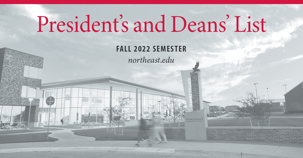 The President’s Honor List and Deans’ Honor List for the Fall 2022 semester have been announced. Congratulations to all Northeast honor students! 

View the list 👉  news.northeast.edu/f62edb
#academichonors #presidentslist #honorlist