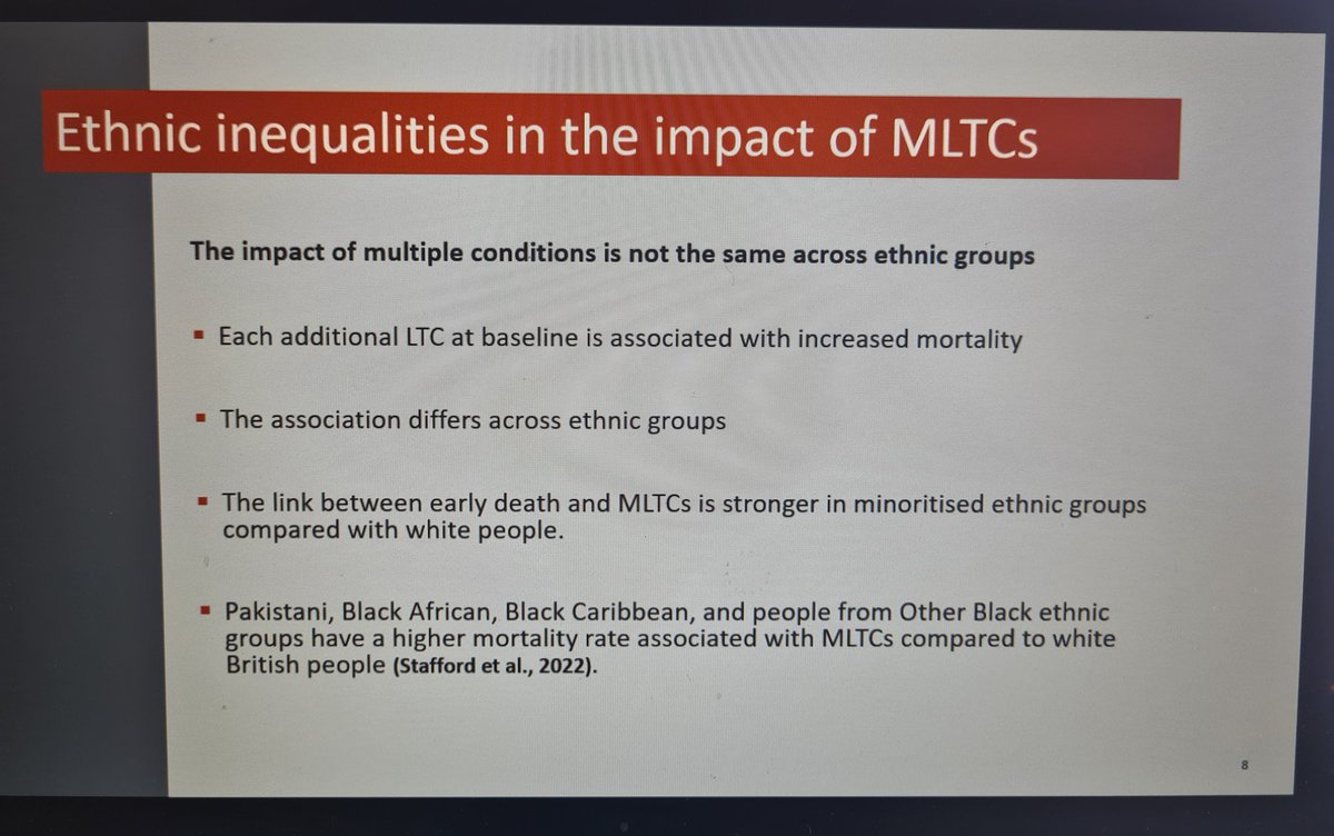 Hearing about great work by @BHayanga and colleagues on #healthinequalities in the prevalence and impact of multiple long-term conditions (MLTCs) in a #multimorbidity seminar series from @Bruneluni