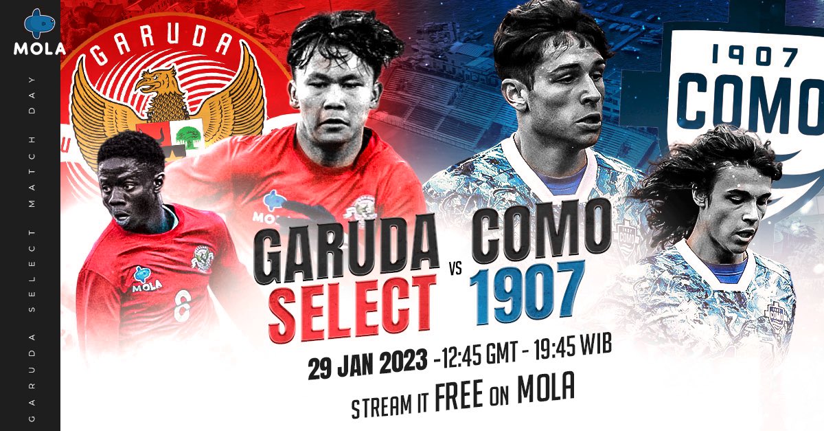 ComoFCIndonesia's tweet image. 🚨 MATCHDAY 🚨

🆚 @Como_1907 Vs @Garuda_Select
🗓️ 29 Januari 2023
⏰ 19.45 WIB
🏟️ Stadio Giuseppe Sinigaglia

Kita selalu dukung skuad Garuda, tapi kali ini mohon maaf, kami harus mendukung tuan rumah 😂 

Apapun hasilnya, pasti pertandingan “Derby Mola” ini bakal seru banget!