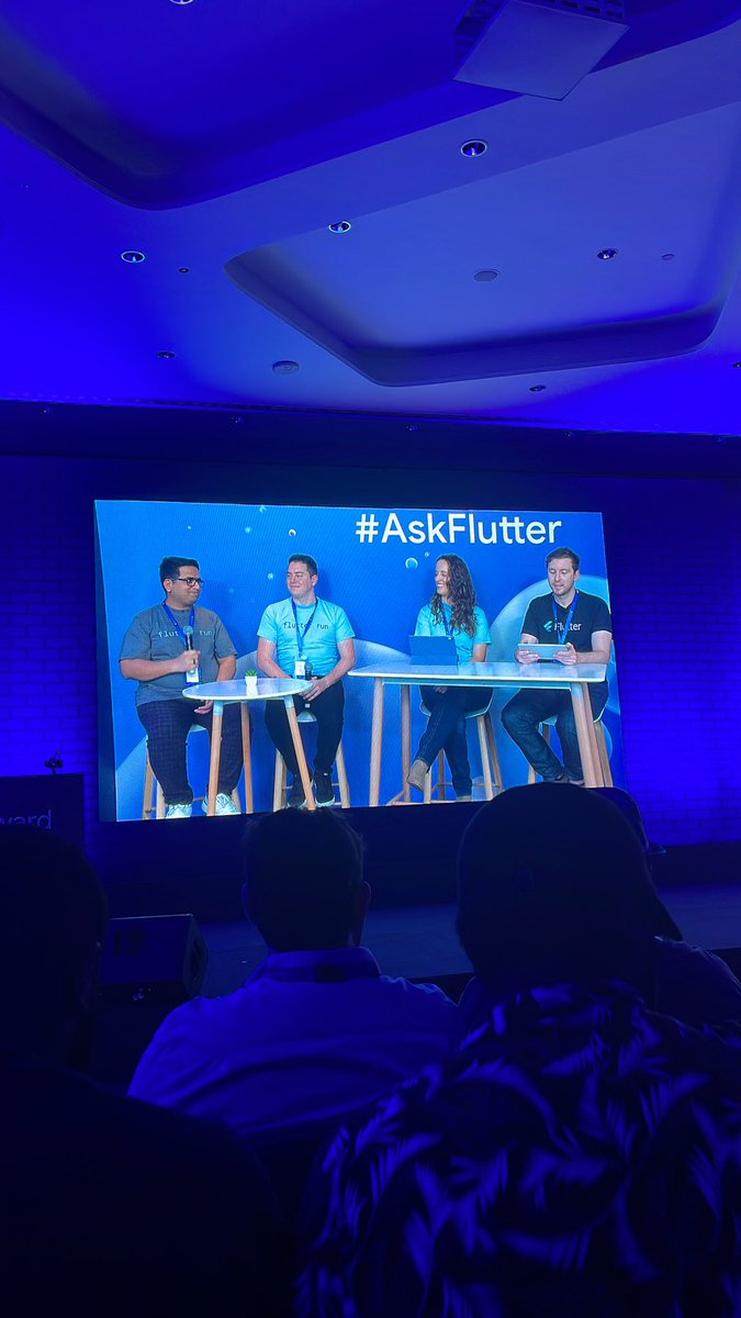 martinjeret's tweet image. Its starting #flutterforward #askflutter talking about Material 3 and contributing with @TahaTesser and @rodydavis