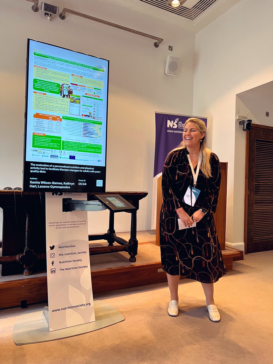 Thank you for the wonderful opportunity to present our work as part of  the @ProteinEu project on the effectiveness of a #personalisednutrition #mobileapp to facilitate lifestyle changes in 2 UK groups @SurreyDietetics @Nutr_Surrey @NutSoc_SC #NSWinter22