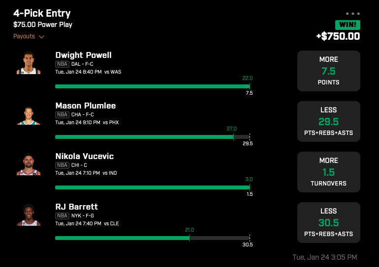 DFS_Whiz's tweet photo. Check out our discord for +ev parlays on Prize Picks &amp; Underdog - All pick documented (63% Hit Rate). Last night we came close to a full sweep hitting 6/7 props for another great night for those who tailed. https://t.co/1akvU11aH5