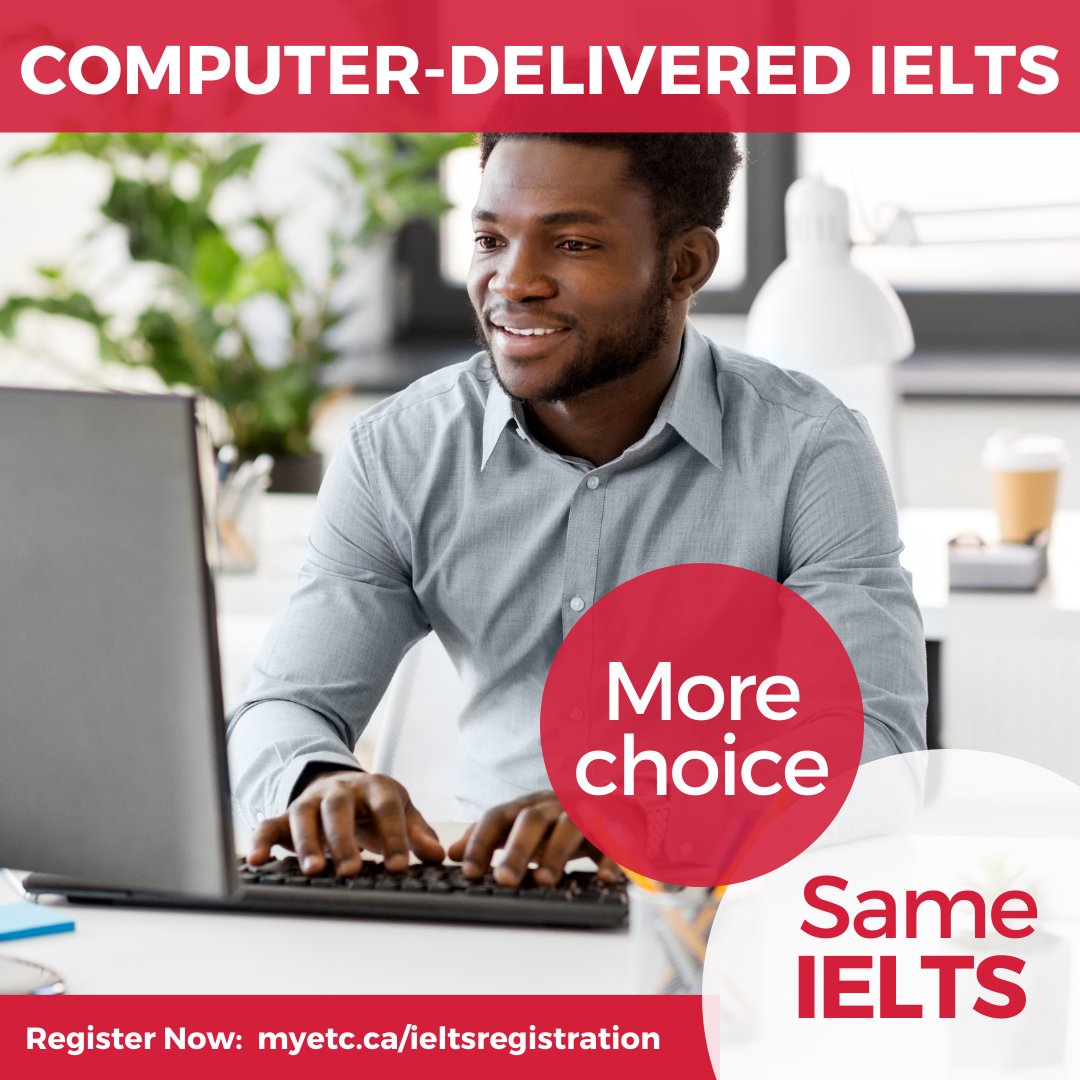 englishtesting's tweet photo. The computer-delivered IELTS is the same as the paper-based IELTS test, but on the computer--so no wasted paper. Scores are available in under five days! The speaking test is still face-to-face with the examiner. Book your IELTS with ETC today!⁠
⁠
https://t.co/jCWgWTktl5⁠
⁠ https://t.co/reokV7pOsx