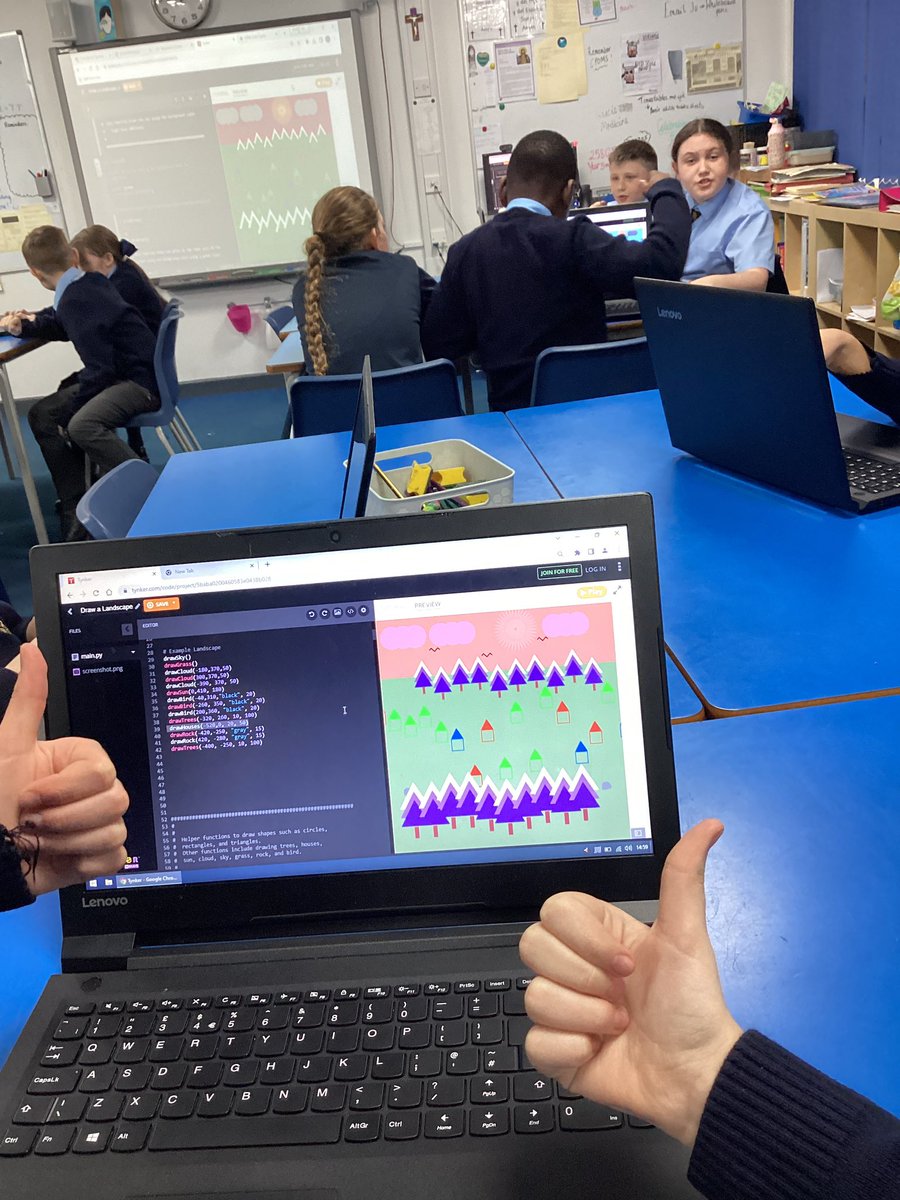 StSebsY5's tweet image. Year 5 have been creating their own landscapes using python as part of their digital art unit! 🖼 @StSebastiansPri #SebsComputing