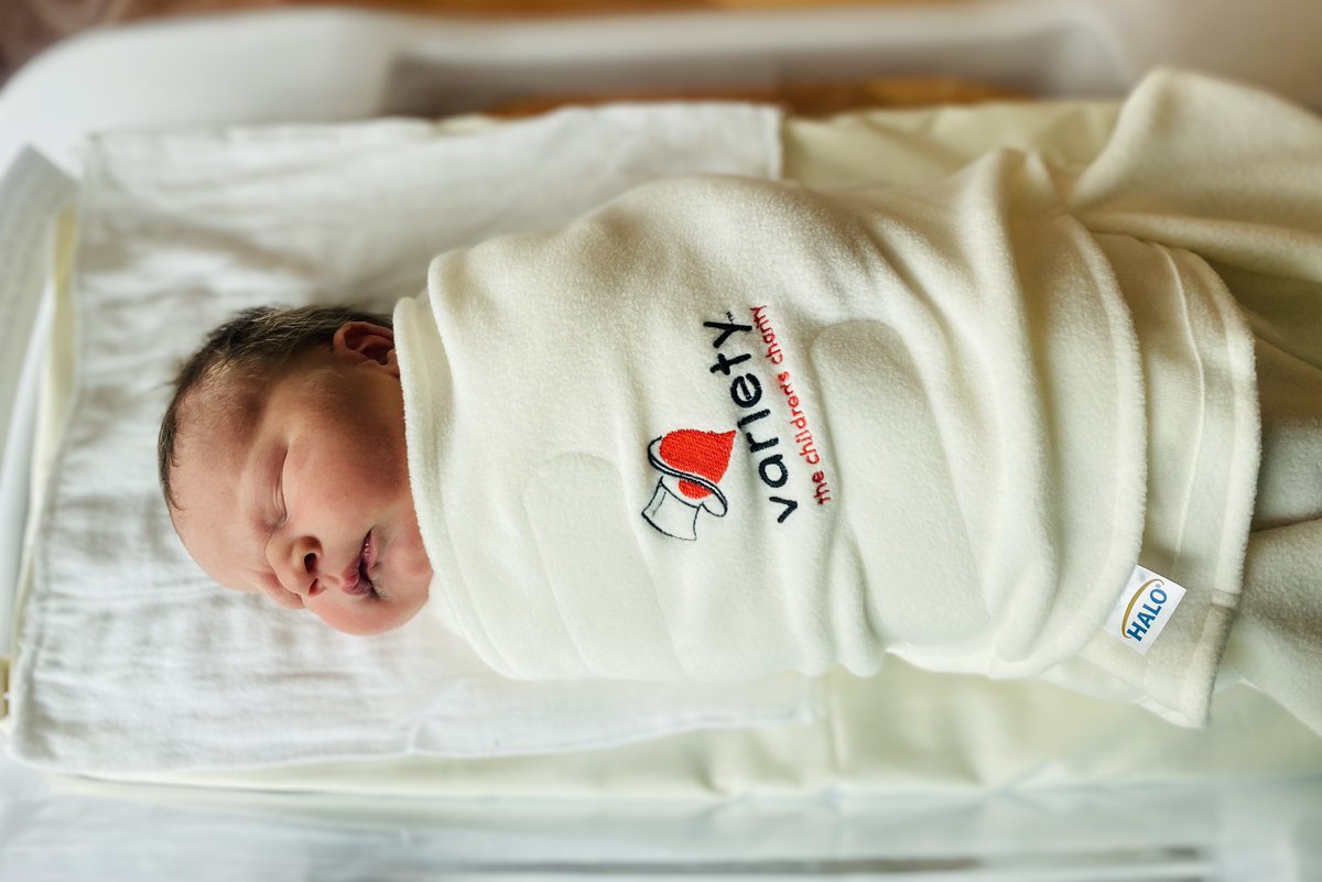 GiveMercyOneDSM's tweet photo. #ThankYou @VarietyIowa for keeping babies born at MercyOne Children's Hospital safe, cozy and warm this winter. Variety recently provided sleep sacks to MercyOne Children’s Hospital, which are a safer alternative than loose blankets for newborns. #SupportMercyOneDSM https://t.co/wTAcPodeDR