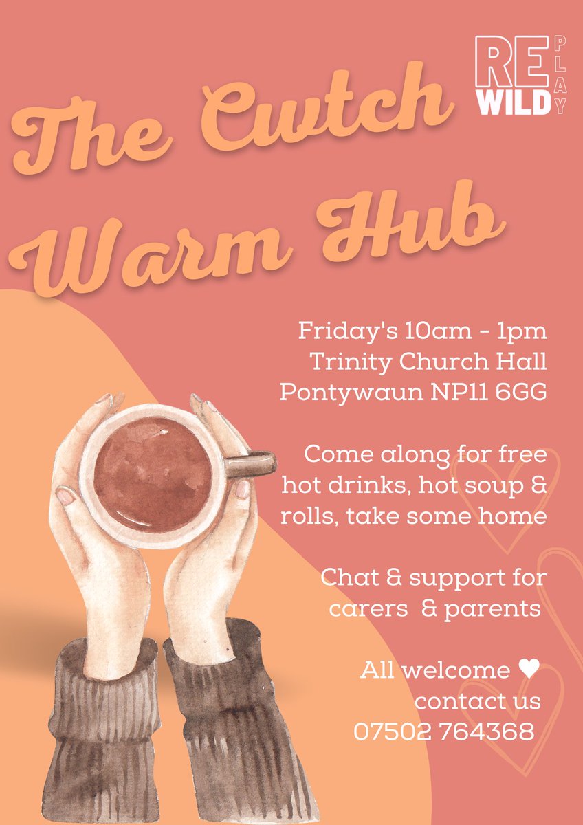 rewildplay's tweet photo. Come along for free soup, hot drinks, chats and laughs 💚

#rewildplay #charity #southwales #aln #MentalHealthMatters https://t.co/dxICkyxgTL