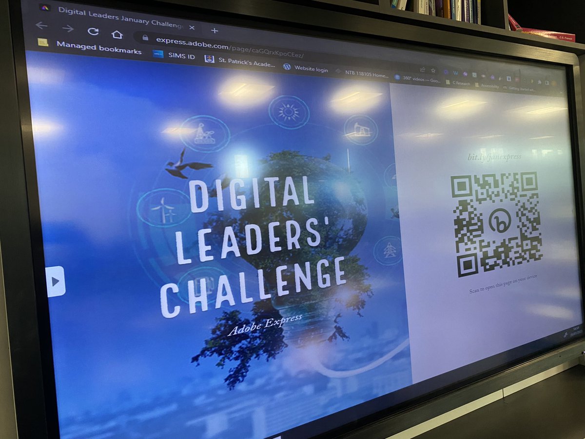 AcademyDanielle's tweet photo. Great excitement at getting a shoutout from @dom_traynor #AdobeExpress live workshop. Fab session! 🙌  #Creativity #DigitalLeaders #JanChallenge https://t.co/ShHtJ0KFri