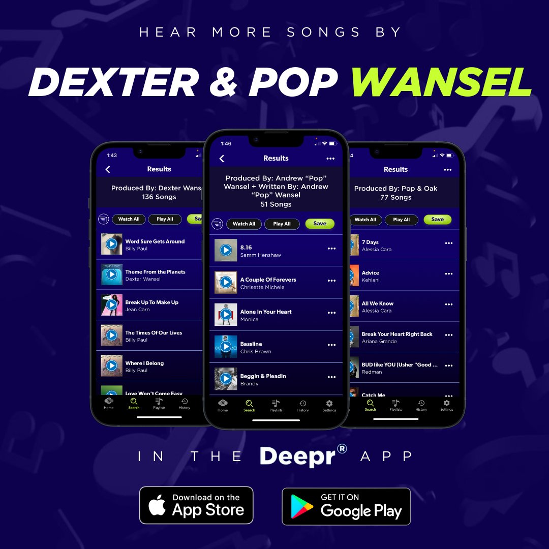 DeeprMusicApp's tweet image. Take a look at this talented father-son duo and #GoDeepr into their catalog on the Deepr app📲

🔗 Link in bio

#DexterWansel #PopWansel #Music #70smusic #80smusic #musicproduction #producers #songwriter #songwriting #hiphop #RnB #SoulMusic