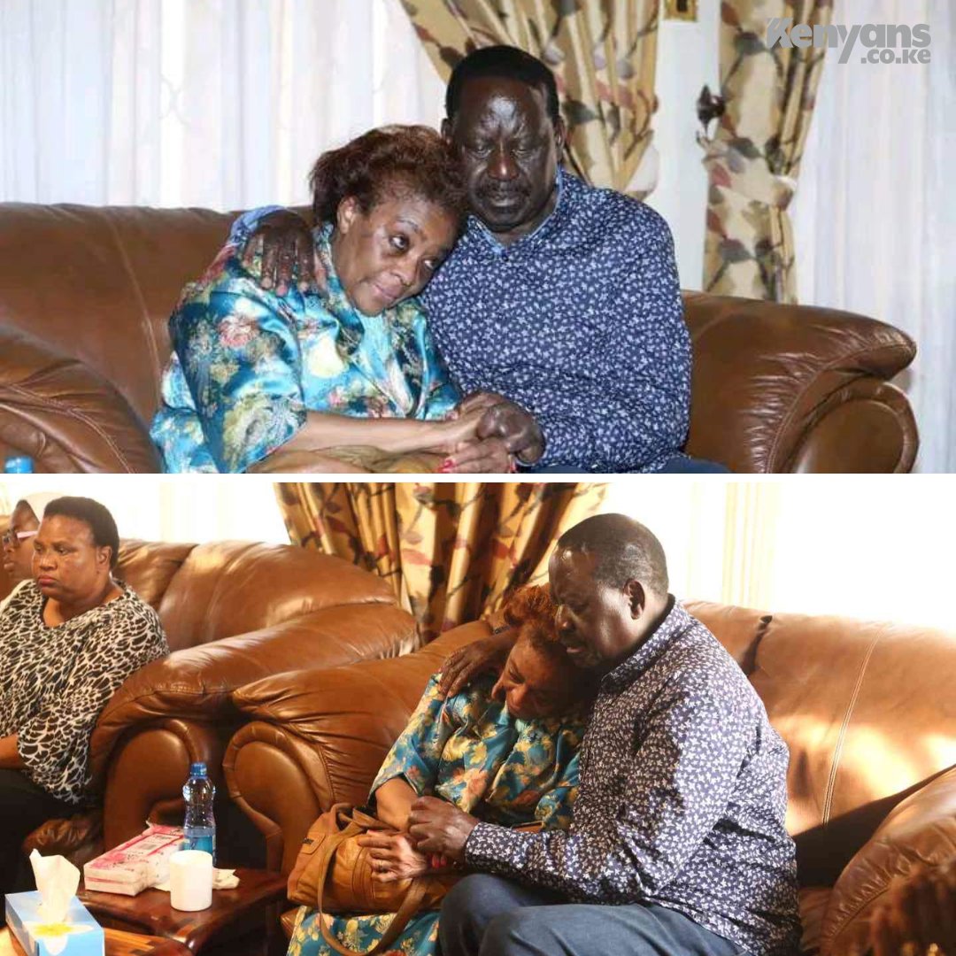 Kenyans's tweet photo. Raila Odinga condoles with Barbara Magoha, wife of George Magoha https://t.co/ZuoFRxiPzM