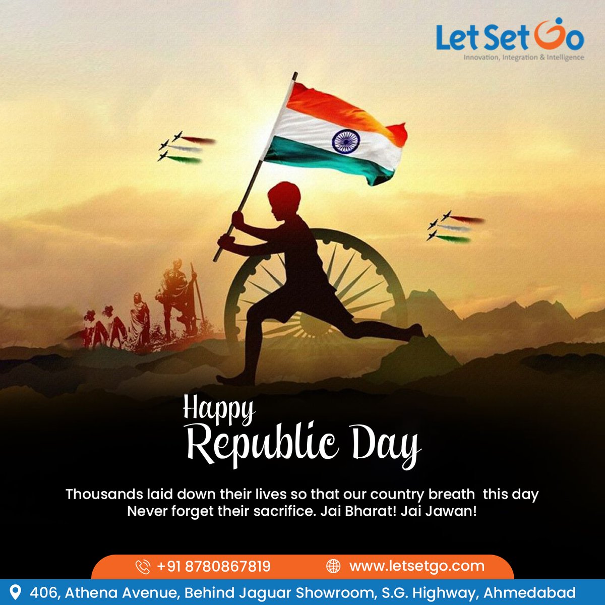 LetSetGo's tweet photo. Happy Republic Day!!
Thousands laid down their lives so that our country breath this day
Never forget their sacrifice. Jai Bharat! Jai Jawan!
#RepublicDay #RepublicDay2023 #republicdayindia #republicdayparade #republicdayofindia #republicdaycelebration https://t.co/deTAxAFF68