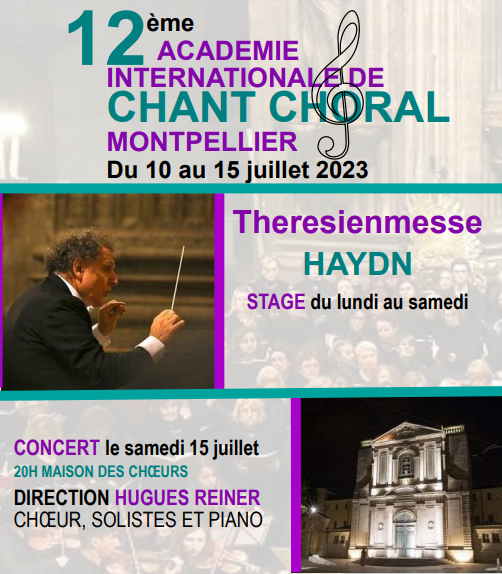 ChoeurHReiner's tweet photo. Stage Montpellier du 10 au 15 juillet
Theresienmesse HAYDN
Info : https://t.co/YXeKNSsNVs
#stagechorale #Concert #chorale #MusiqueClassique #Musique #choralmusic #Choralsinging #ChœurHuguesReiner #HuguesReiner #Theresienmessehaydn #montpellier #Maisondeschoeursmontpellier https://t.co/6mbK3ZDEVE