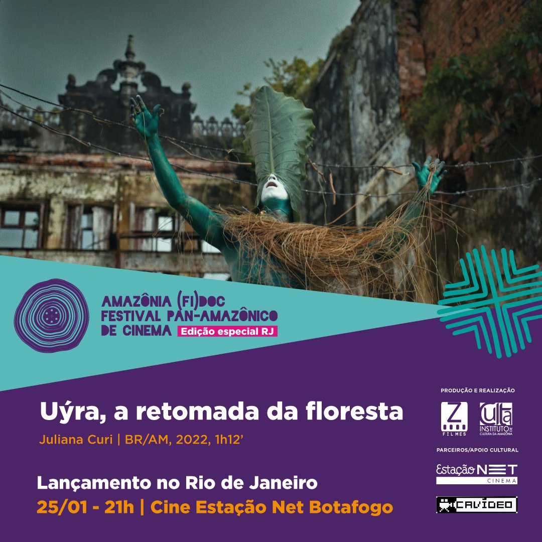 Amazoniadoc's tweet photo. Hoje, 25/01, às 21hs, encerramento da Edição Especial Rio de Janeiro do Festival Amazônia FiDOC, no Cine Estação Botafogo @grupoestacao 

Lançamento nacional, com entrada franca. https://t.co/3EOKMlxx9o