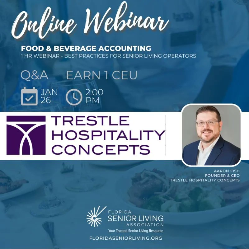TrestleHC's tweet photo. Tomorrow!
Don't miss our collab with @FLSeniorLiving - join us on Thurs, Jan 26th @ 2pm EDT for Food & Beverage Accounting: Best Practices for Senior Living Operators:
https://t.co/o5MctAvChr
#webinar #continingeducation #foodandbeverage #thoughtleaders #seniorliving #florida https://t.co/yhdMrV4dCL