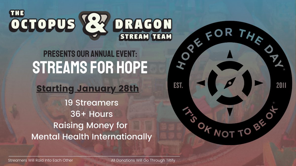 MatthewsMadness's tweet image. This weekend, I'll be streaming alongside the @OctoDragonTeam for @HopeForTheDay once again! We raised 20K last year so I'm so stoked to see what we can do this year!! My time slot is at 4am CST but I'll be live earlier before my slot! If not go check out the rest of the team!!!