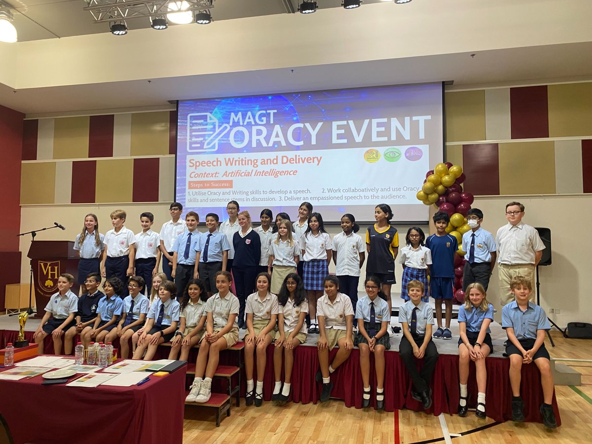 VHPrimary's tweet photo. It was our pleasure to host a MAGT Oracy event in collaboration with a range of schools across Dubai. The children excelled, and our judges Mr Mike and Mrs Sarah Lambert, had a hard task on their hands.
A huge well done to @rpsdubai, who were our worthy victors.
#oracy #vhps https://t.co/dacGuAa7Nx