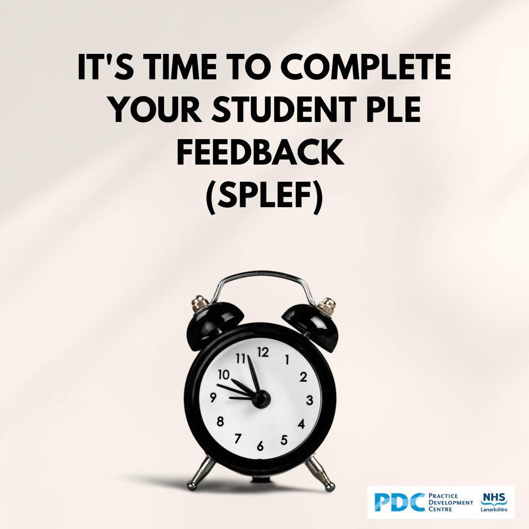 Reminder to all MSc students - the SPLEF window is now open. Don't forget to complete your student practice learning environment feedback so that we can continually improve the practice learning experience  😊 #improvingpracticelearning #studentfeedback #excellenceincare