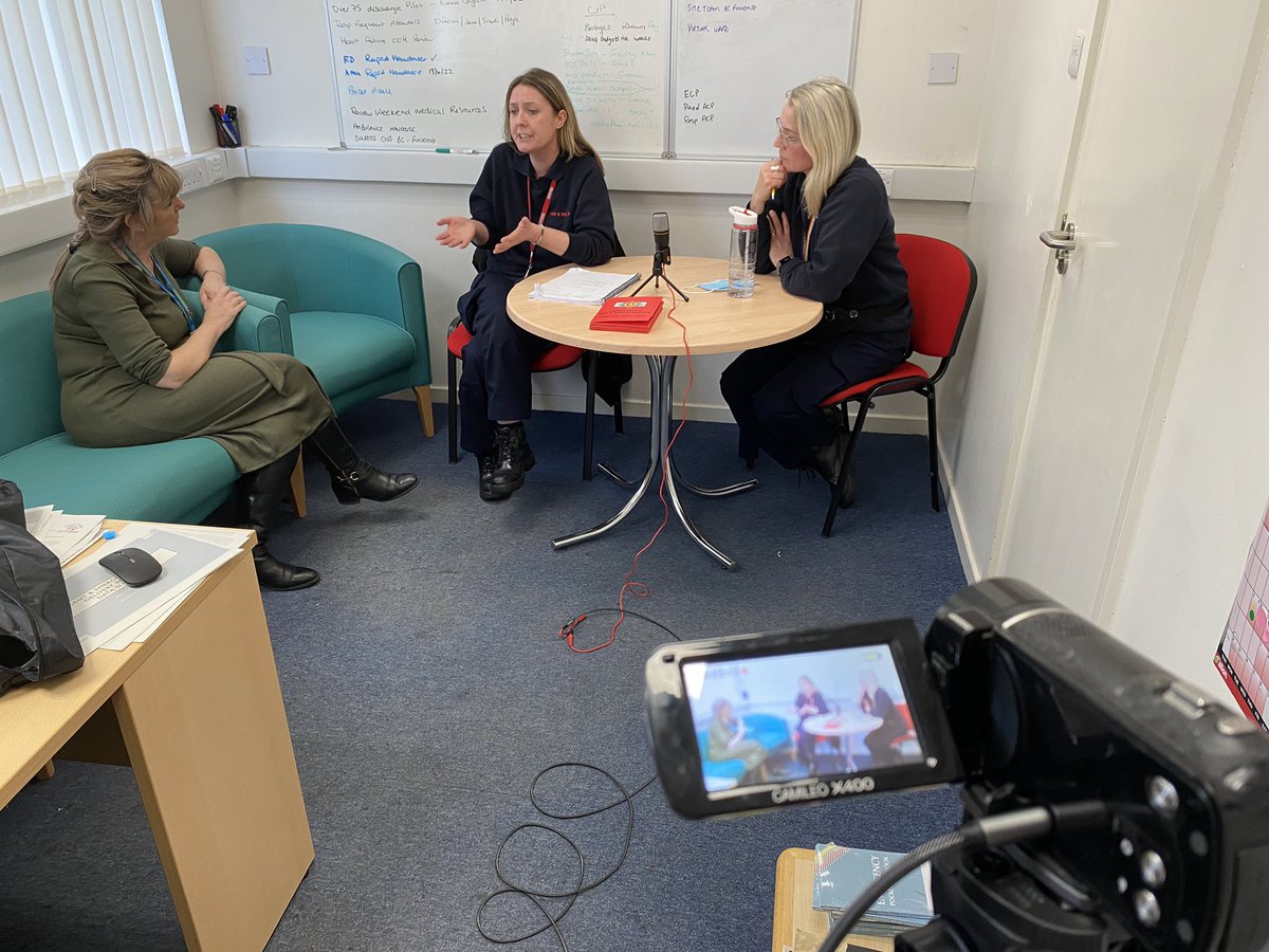 2nd podcast recording of the day at @nhsswft with @rawbubbles9 and @WarksFireRescue chatting about their settle at home service. One to watch out for