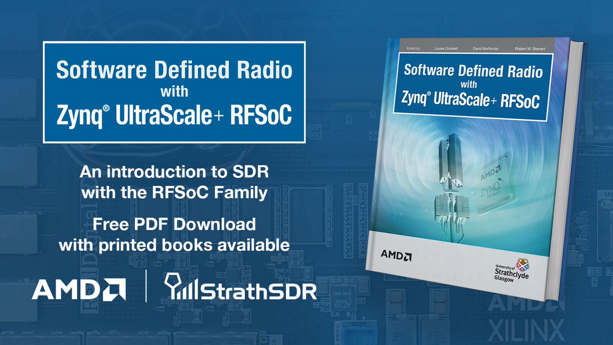 StrathSDR's tweet image. Introducing Software Defined Radio with Zynq UltraScale+ RFSoC!

Our team has been working hard in collaboration with @AMD @XilinxInc to create this free resource exploring all things RFSoC.

750 pages, 19 chapters, 9 accompanying notebooks.

Grab a copy: bit.ly/3JeBxnL