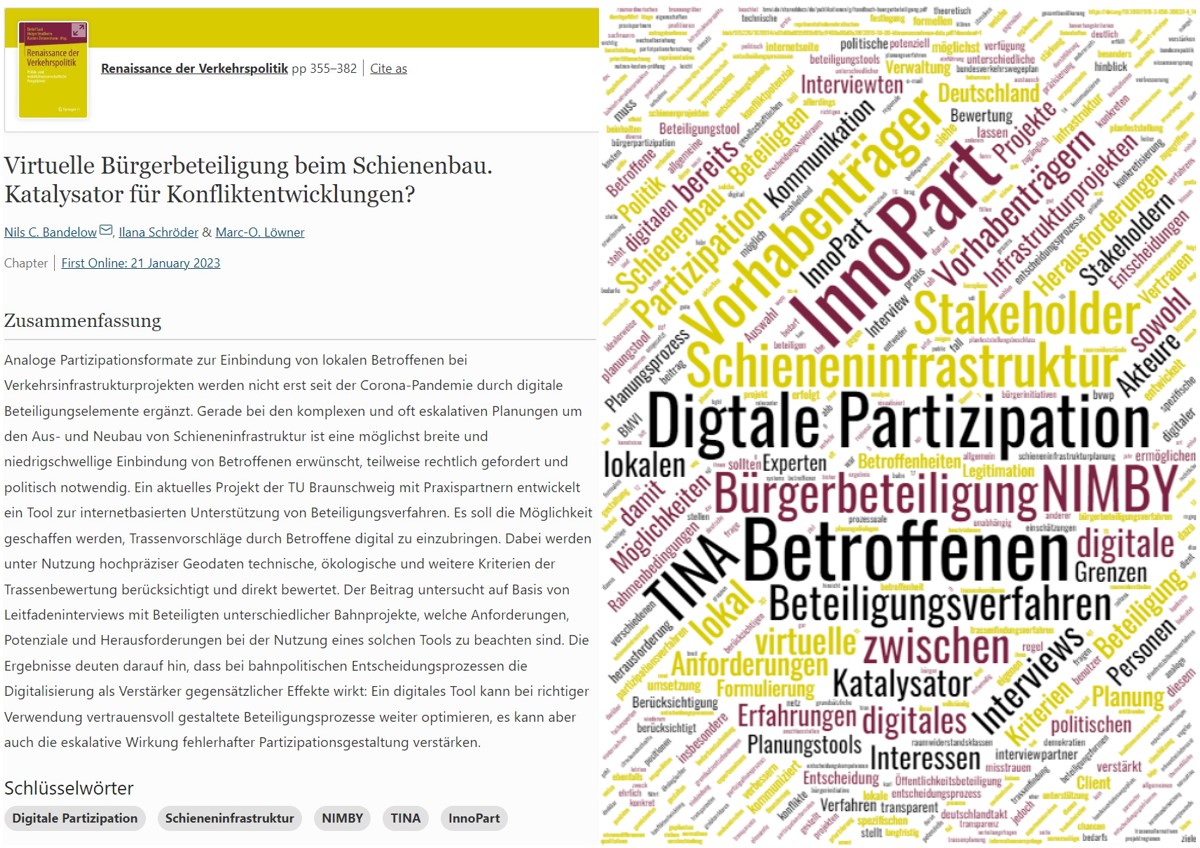 CoPPP_BS's tweet photo. Neue CoPPP-Publikation:
@NilsBandelow, @IlanaSchroder & M. Löwner untersuchen die Auswirkungen digitaler Partizipationsformen auf die Bürgerbeteiligung beim Ausbau der Schieneninfrastruktur in Deutschland #InnoPart.
https://t.co/E3opXqPyGO https://t.co/26BSziOz7r
