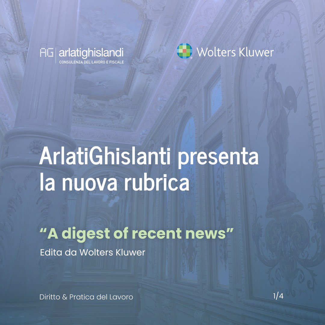 stagcv's tweet photo. #AGcolumn #Arlatighislandi
È stata ufficialmente pubblicata da @WK_Italia in versione digitale e cartacea, la rubrica «A digest of recent news», curata da ArlatiGhislandi e AG Studi &amp; Ricerche. https://t.co/9DJE79gvXF